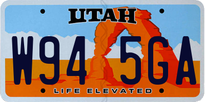 UT license plate W945GA
