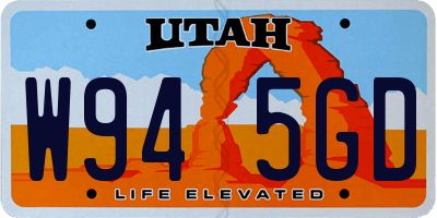 UT license plate W945GD