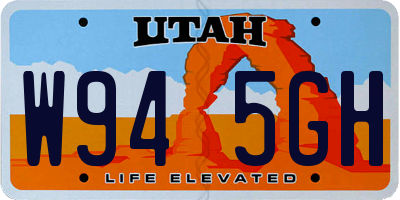 UT license plate W945GH