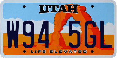UT license plate W945GL
