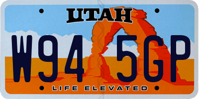 UT license plate W945GP