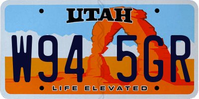 UT license plate W945GR