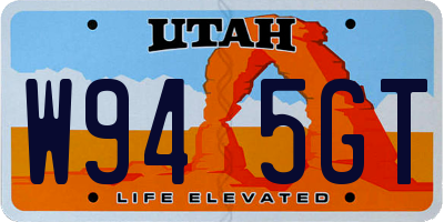 UT license plate W945GT