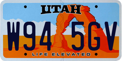 UT license plate W945GV