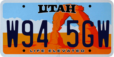 UT license plate W945GW