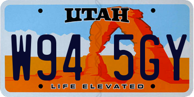 UT license plate W945GY