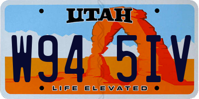 UT license plate W945IV