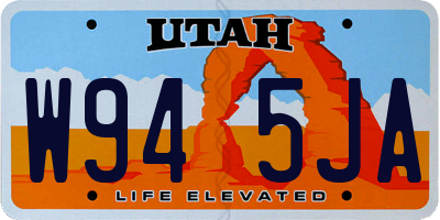 UT license plate W945JA