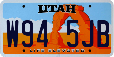 UT license plate W945JB