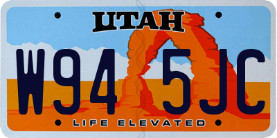 UT license plate W945JC