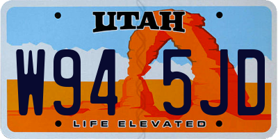 UT license plate W945JD