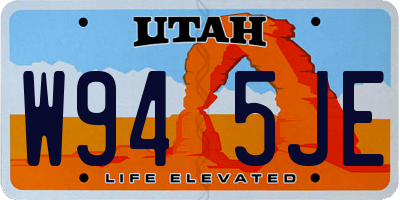 UT license plate W945JE