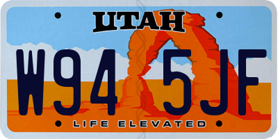 UT license plate W945JF