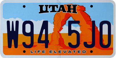 UT license plate W945JO