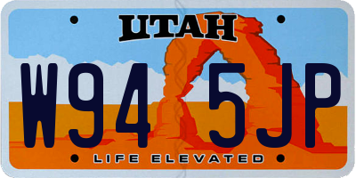 UT license plate W945JP
