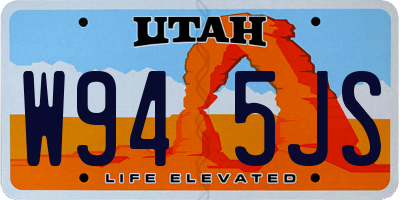 UT license plate W945JS