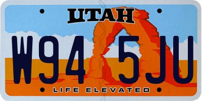 UT license plate W945JU