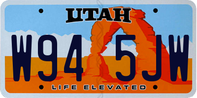 UT license plate W945JW