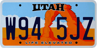 UT license plate W945JZ