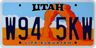 UT license plate W945KW
