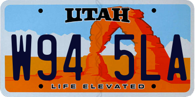 UT license plate W945LA