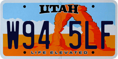 UT license plate W945LF