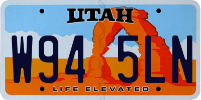 UT license plate W945LN