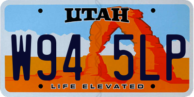 UT license plate W945LP