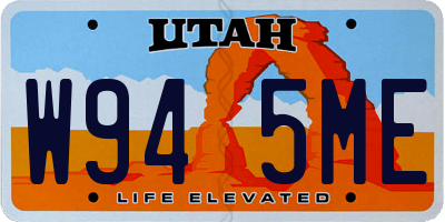 UT license plate W945ME