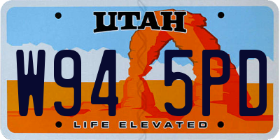 UT license plate W945PD