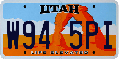 UT license plate W945PI