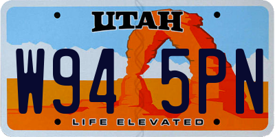 UT license plate W945PN
