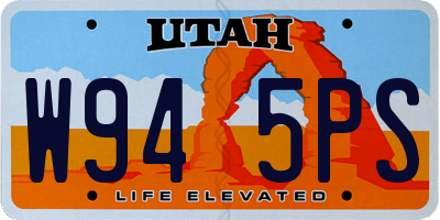 UT license plate W945PS