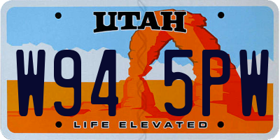 UT license plate W945PW