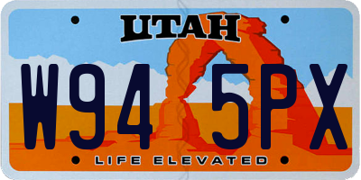 UT license plate W945PX