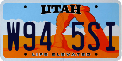 UT license plate W945SI