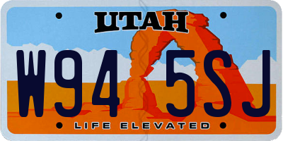 UT license plate W945SJ