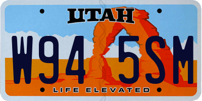 UT license plate W945SM