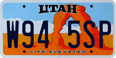 UT license plate W945SP