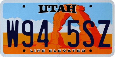 UT license plate W945SZ