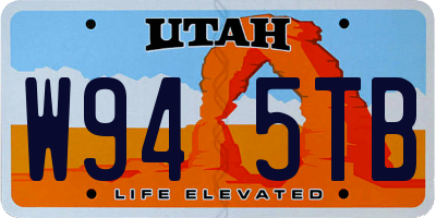 UT license plate W945TB