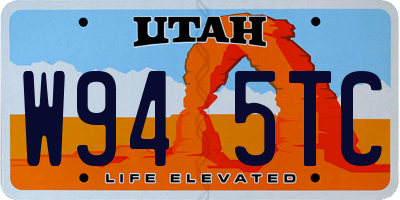 UT license plate W945TC