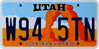 UT license plate W945TN