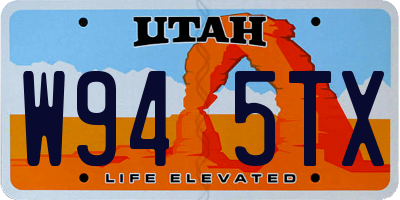 UT license plate W945TX