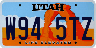 UT license plate W945TZ