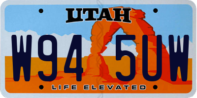 UT license plate W945UW