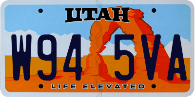 UT license plate W945VA