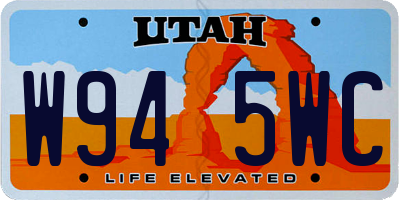 UT license plate W945WC