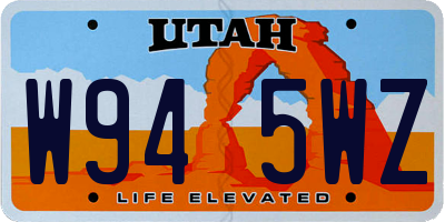 UT license plate W945WZ