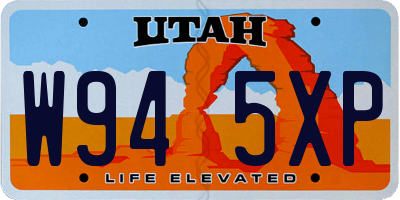 UT license plate W945XP
